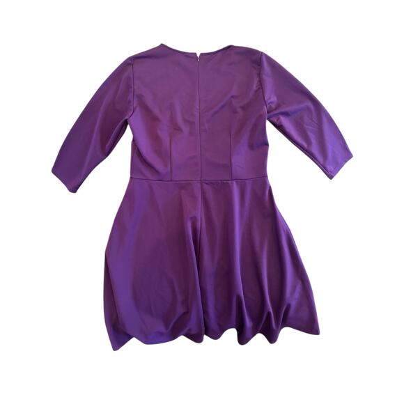 FENTAR Purple Fit & Flare Tie Waist Dress XL • 3/4 Sleeve • Party/Cocktail • NWT - Picture 6 of 10
